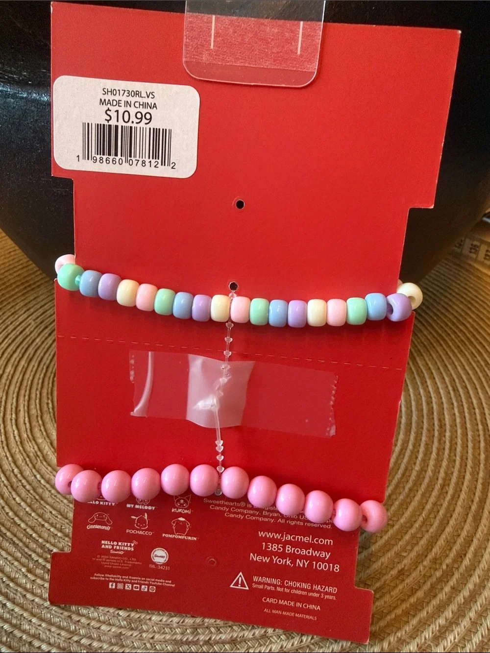 Hello Kitty x Sweethearts Pastel Bead BFF Bracelet Set w/Gift Tag & Cinnamoroll